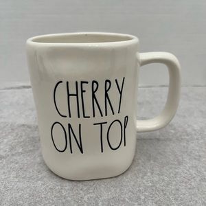 Rae Dunn Cherry On Top Two -Sided Mug NWT